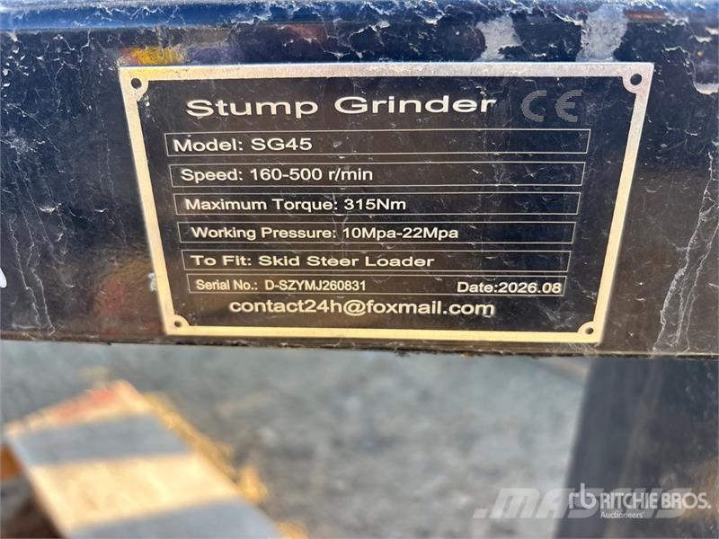 GIYI GY-BSG45 Skid Steer Stump Grinder (Unused) Power harrows and rototillers