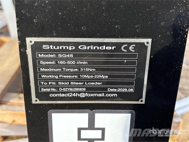 GIYI GY-BSG45 Skid Steer Stump Grinder (Unused) Power harrows and rototillers