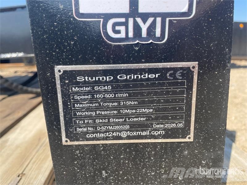 GIYI GY-BSG45 Skid Stump Grinder (Unused) Drugi deli