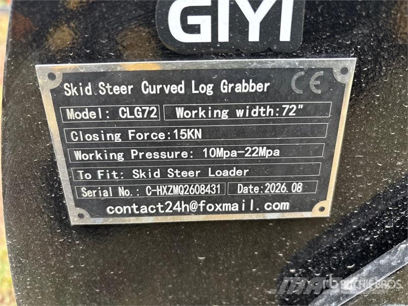 GIYI GY-CLG72 72 in Log Skid Steer Grapple (Unused Gripere