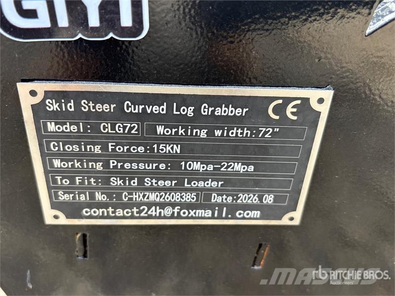 GIYI GY-CLG72 72 in Log Skid Steer Grapple (Unused Grijpers