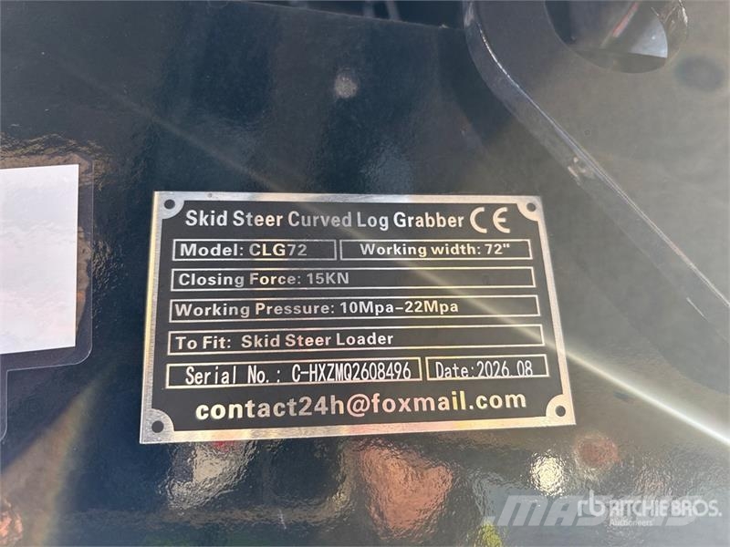  GIYI GY-CLG72 72 in Log Skid Steer Grapple (Unused Gripere
