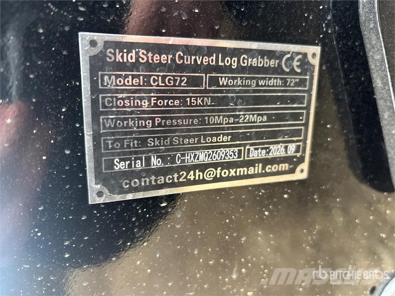  GIYI GY-CLG72 72 in Log Skid Steer Grapple (Unused Grijpers