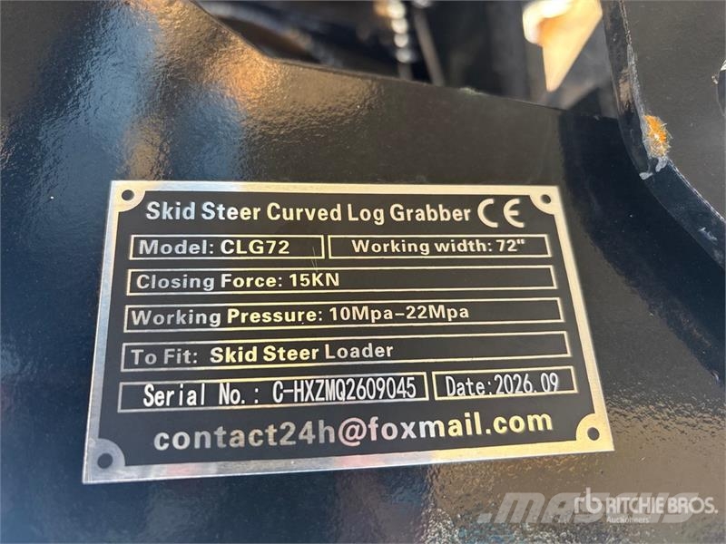  GIYI GY-CLG72 72 in Log Skid Steer Grapple (Unused Gripere