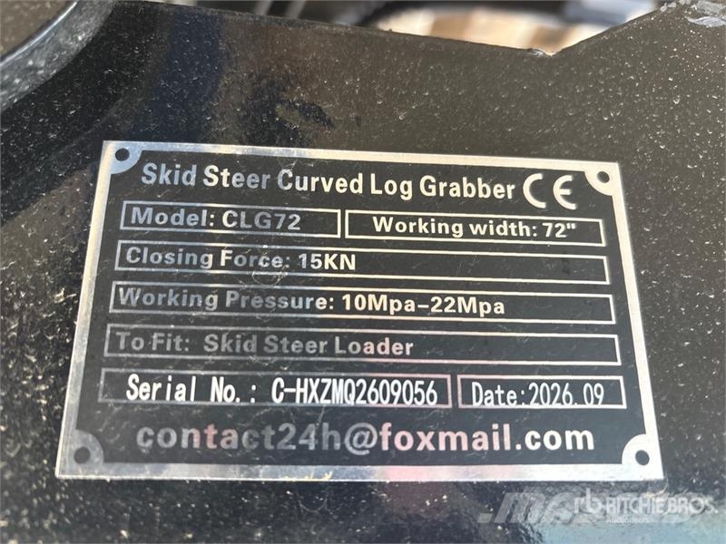  GIYI GY-CLG72 72 in Log Skid Steer Grapple (Unused Gripere