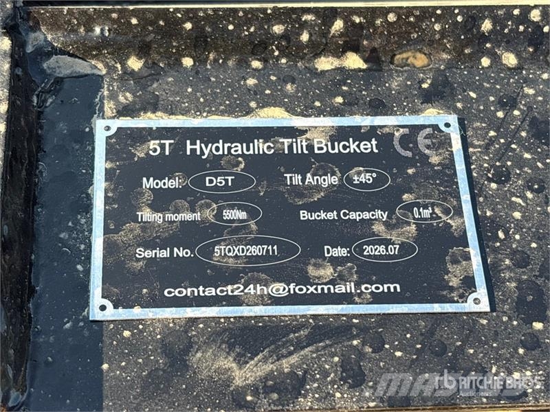  GIYI GY-D5T Hydraulic Tilting Excavator Bucket - F Godet