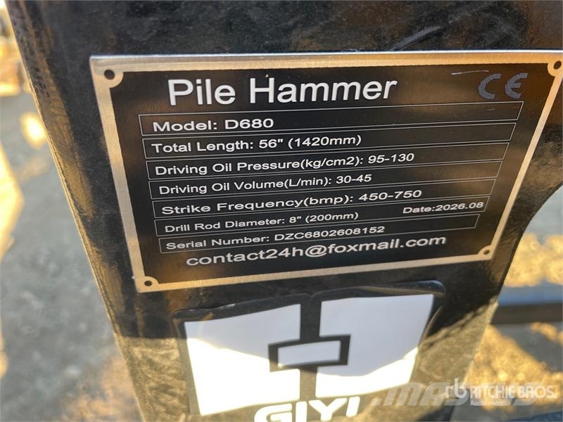  GIYI GY-D680 56 in Skid Steer Post Driver (Unused) Fencing equipment