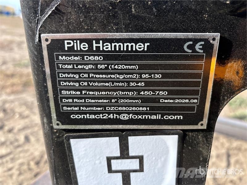  GIYI GY-D680 8 in Skid Steer Post Driver (Unused) Εξοπλισμός περίφραξης