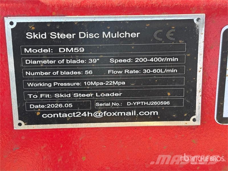 GIYI GY-DM59 39 in Disc Skid Steer Mulcher (Unused Stobbenfreesmachines