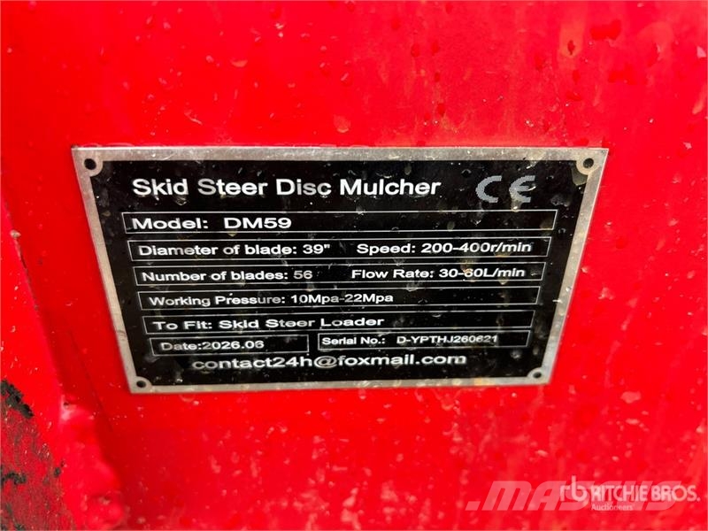 GIYI GY-DM59 39 in Disc Skid Steer Mulcher (Unused Stobbenfreesmachines