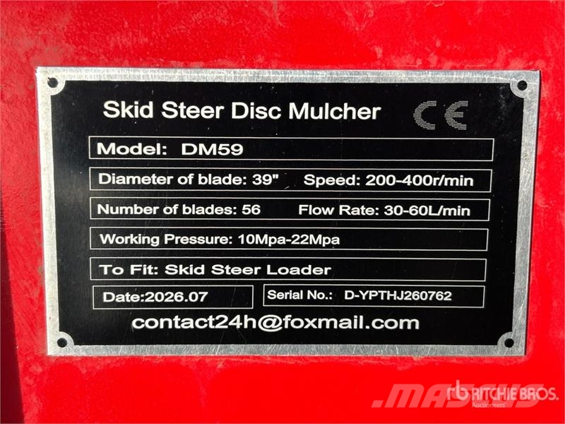 GIYI GY-DM59 50 in Disc Skid Steer Mulcher (Unused Forstmulcher