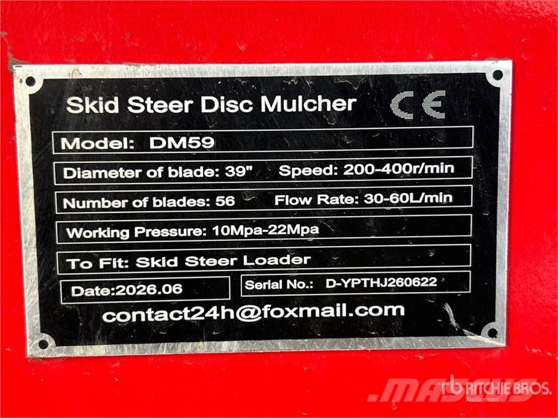 GIYI GY-DM59 50 in Disc Skid Steer Mulcher (Unused Forstmulcher