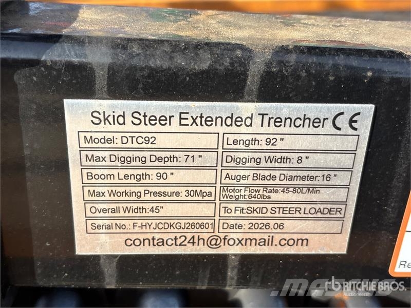  GIYI GY-DTC92 71 in Extended Skid Steer Trencher ( Trenchers