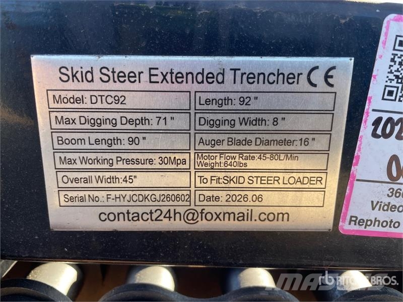 GIYI GY-DTC92 92 in Extended Skid Steer Trencher ( Kjedegravere