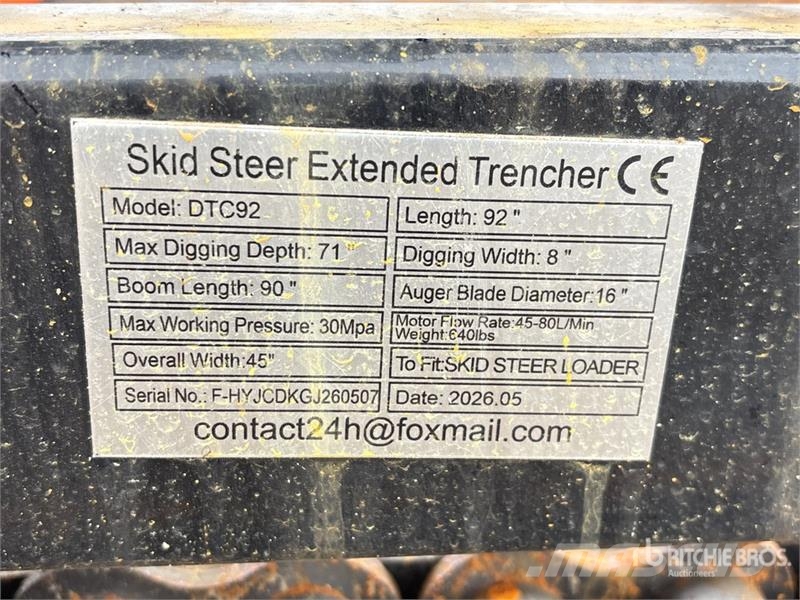 GIYI GY-DTC92 92 in Extended Skid Steer Trencher ( Trenchers