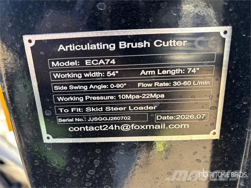 GIYI GY-ECA74 54 in Articulating Skid Steer Brush 牽引式モア/芝刈り機