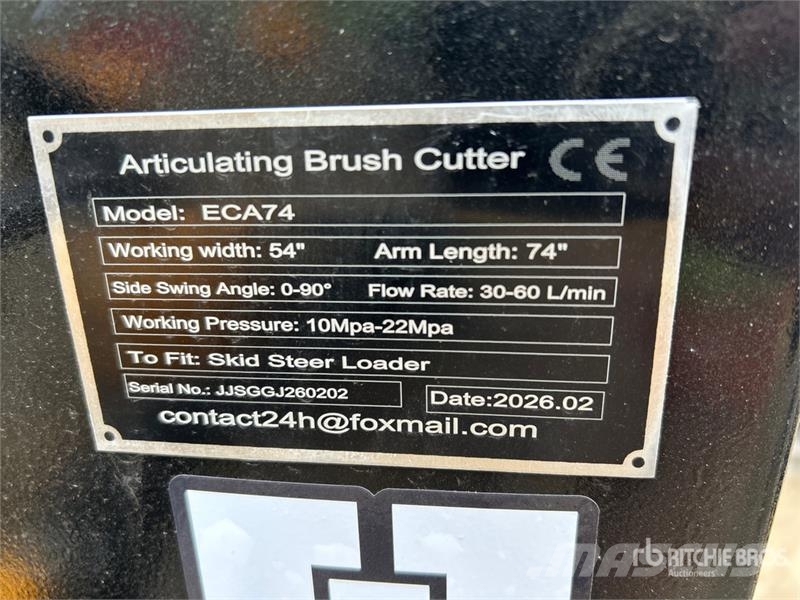 GIYI GY-ECA74 54 in Articulating Skid Steer Brush Mounted and trailed mowers