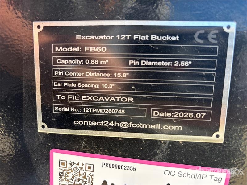 GIYI GY-FB60 0.88 m3 Cleanup Excavator Bucket - Fi Godet