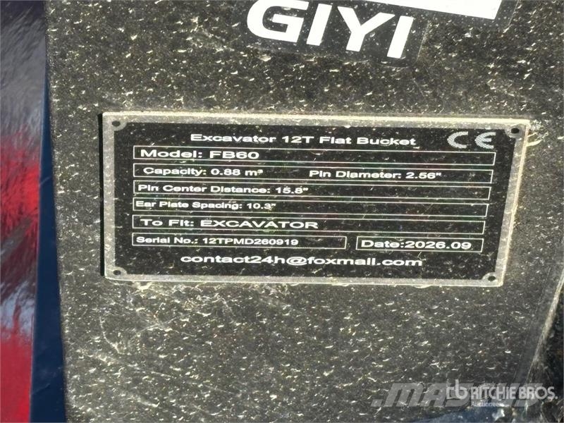 GIYI GY-FB60 0.88 m3 Cleanup Excavator Bucket - Fi バケット