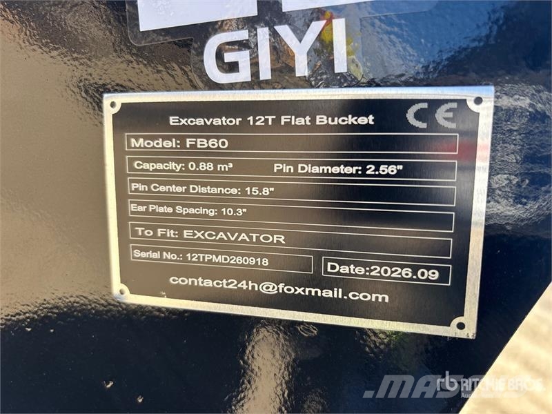 GIYI GY-FB60 0.88 m3 Cleanup Excavator Bucket - Fi Κουβάδες