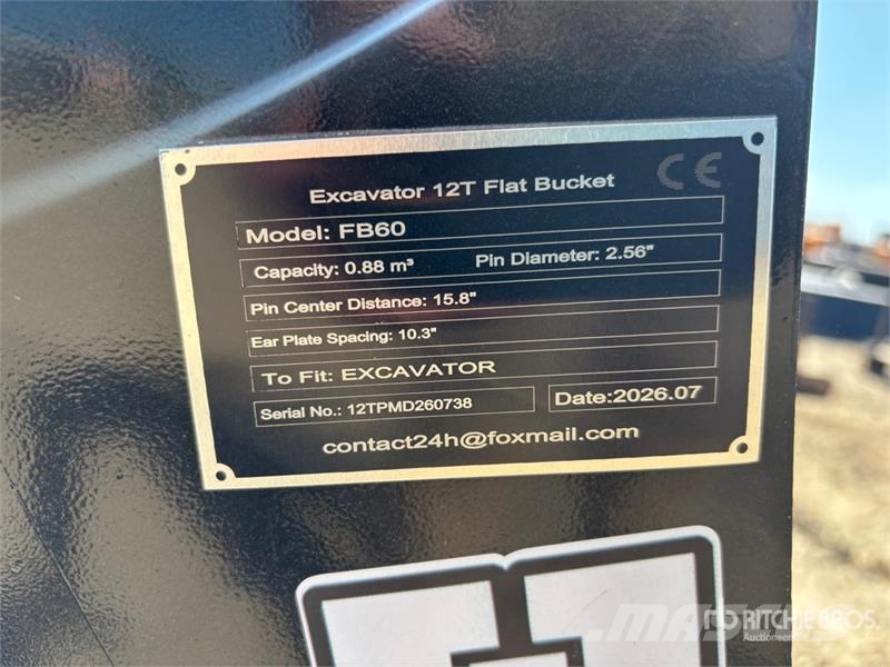 GIYI GY-FB60 0.88 m3 Cleanup Excavator Bucket - Fi Godet