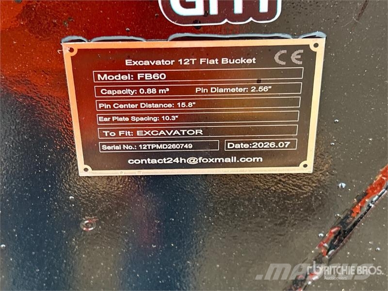 GIYI GY-FB60 60 in 0.88 m3 Cleanup Excavator Bucke Buckets