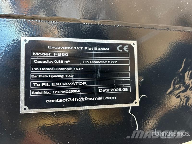 GIYI GY-FB60 60 in Cleanup Excavator Bucket - Fits Cucharones