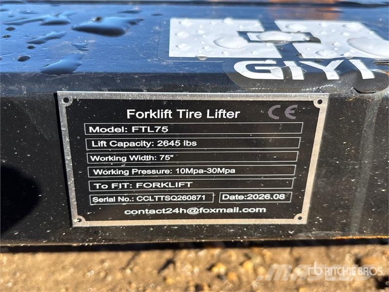  GIYI GY-FTL75 75 in Forklift Tire Lifter (Unused) 其他附件和零組件