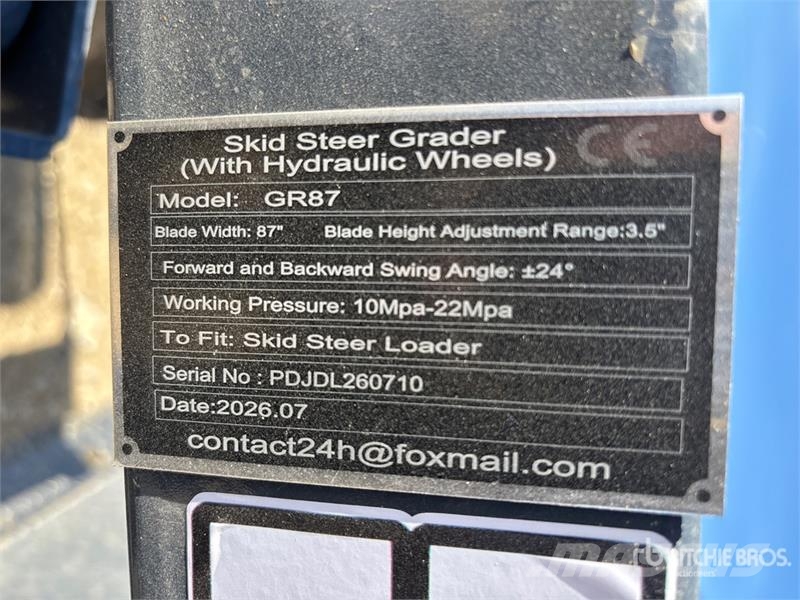  GIYI GY-GR87 87 in Skid Steer Grader (Unused) Drugi deli