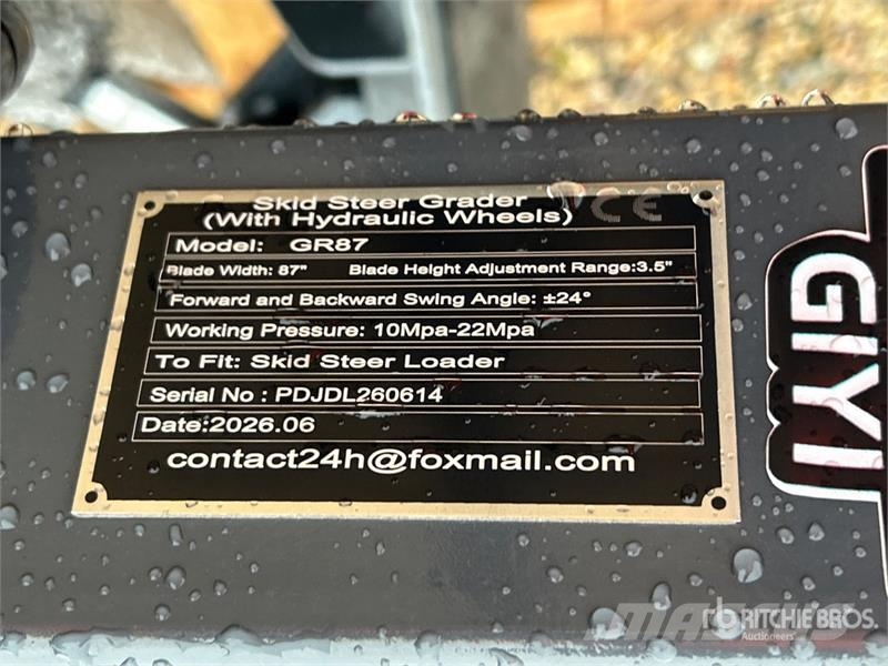  GIYI GY-GR87 87 in Skid Steer Grader (Unused) Drugi deli