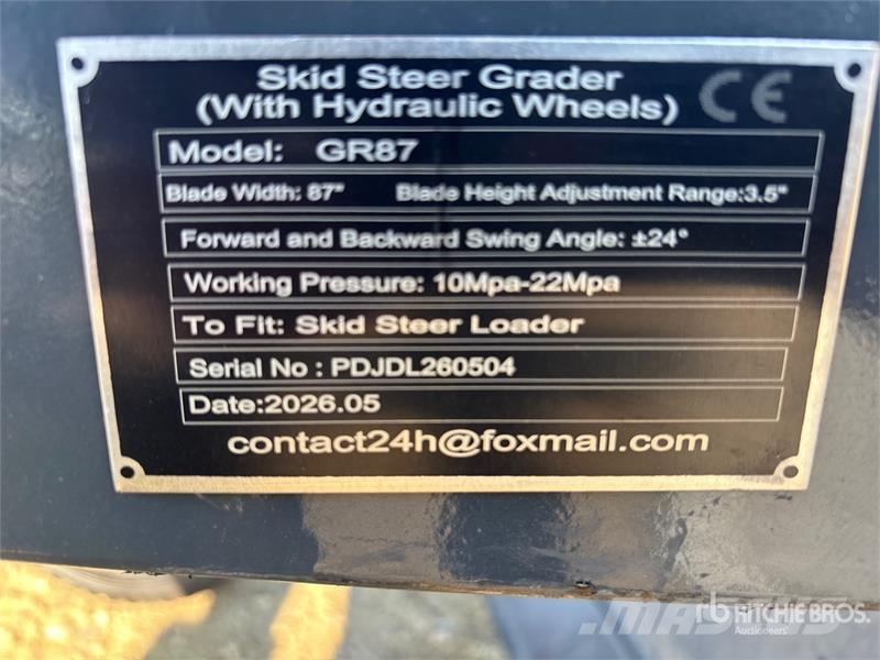 GIYI GY-GR87 87 in Skid Steer Grader (Unused) Drugi deli