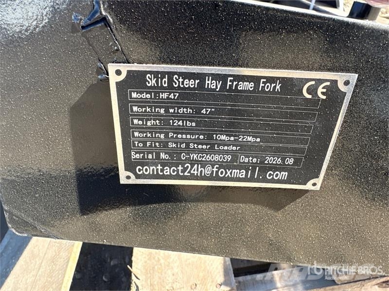 GIYI GY-HF47 47 in Skid Steer Bale Spear (Unused) Andre komponenter