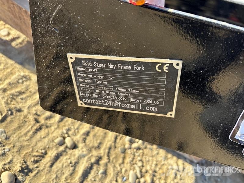 GIYI GY-HF47 47 in Skid Steer Hay Frame Fork (Unus Drugi deli