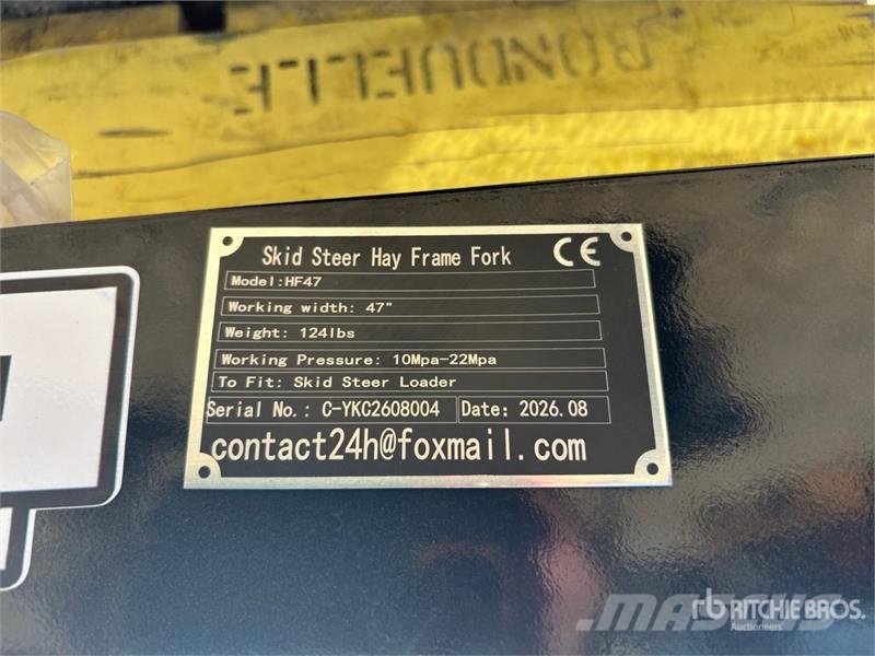 GIYI GY-HF47 47 in Skid Steer Bale Spear (Unused) Drugi deli