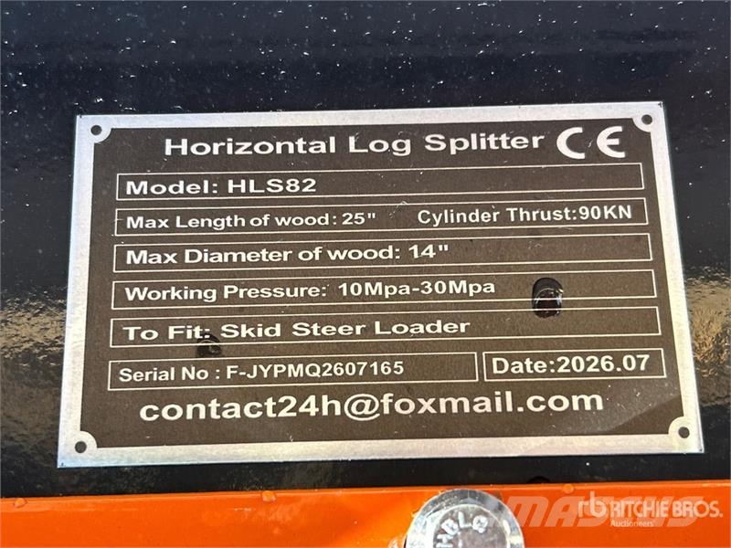 GIYI GY-HLS82 25 in Skid Steer Log Splitter (Unuse Holzspalter
