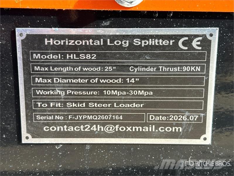 GIYI GY-HLS82 25 in Skid Steer Log Splitter (Unuse Holzspalter