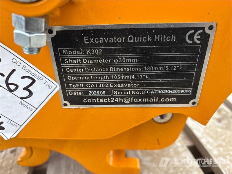 GIYI GY-K302 5 in Excavator Coupler (Unused) 快速連結器