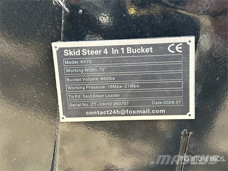 GIYI GY-KH72 72 in 660 lb Multi-Purpose Skid Steer Buckets