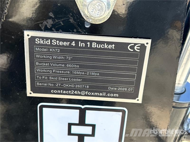 GIYI GY-KH72 72 in 660 lb Multi-Purpose Skid Steer Buckets