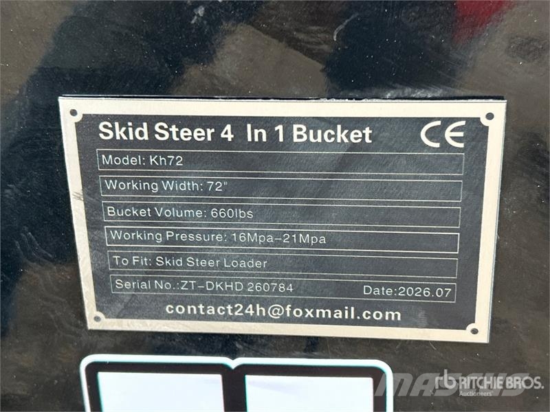 GIYI GY-KH72 72 in 660 lb Multi-Purpose Skid Steer Buckets