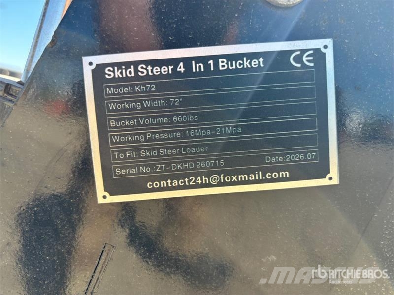  GIYI GY-KH72 72 in Multi-Purpose Skid Steer Bucket Godet