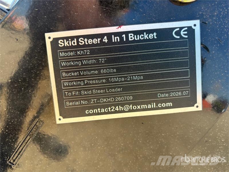 GIYI GY-KH72 72 in Multi-Purpose Skid Steer Bucket 挖斗