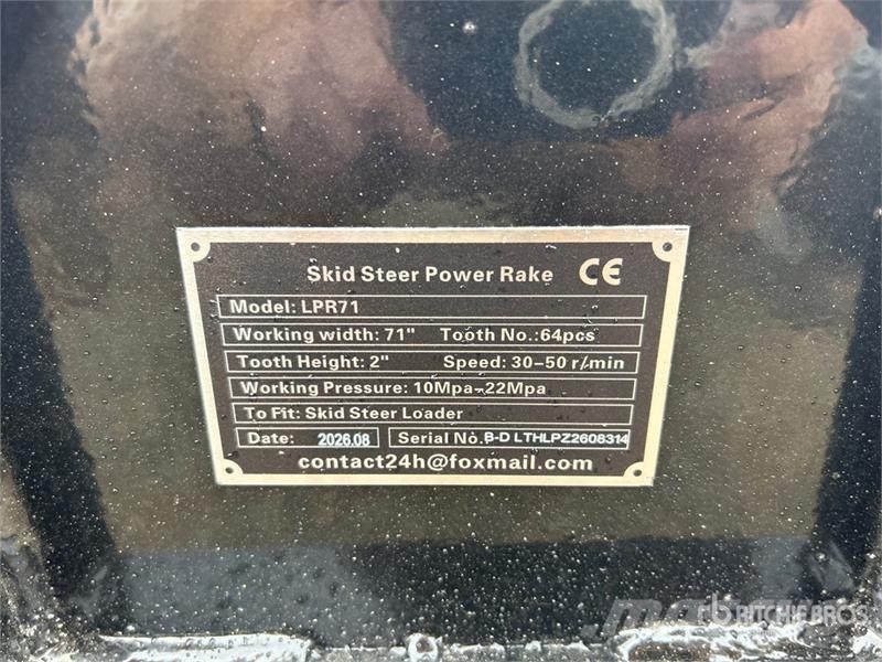  GIYI GY-LPR71 71 in Skid Steer Power Rake (Unused) Pöyhimet ja haravat
