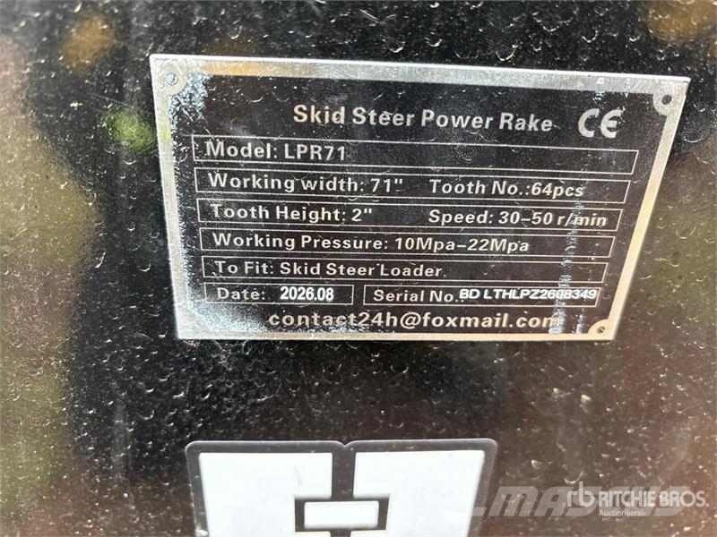 GIYI GY-LPR71 72 in Skid Steer Power Rake (Unused) Ranghinatori