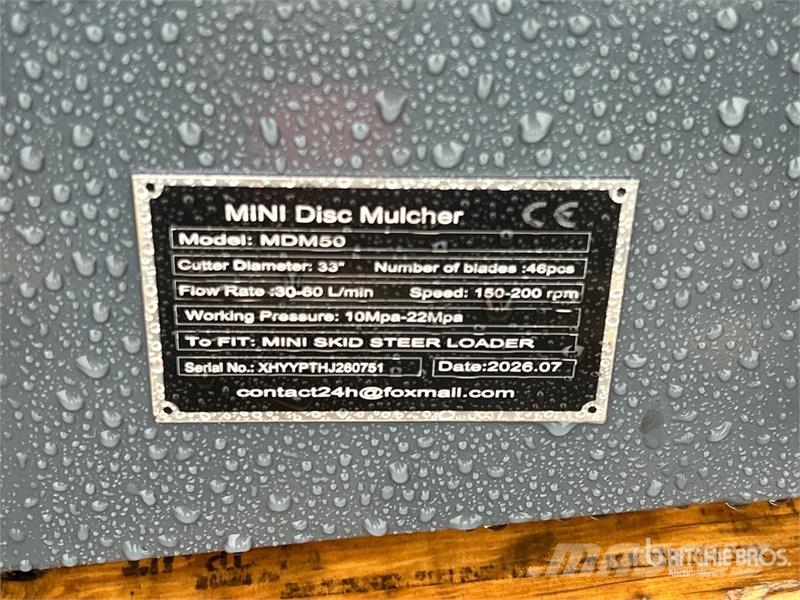 GIYI GY-MDM50 33 in Mini Disc Skid Steer Mulcher ( 林業覆蓋機