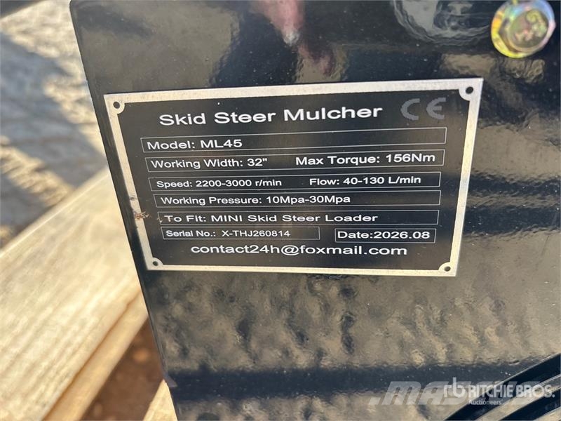  GIYI GY-ML45 32 in Skid Steer Mulcher (Unused) Trituradoras forestales