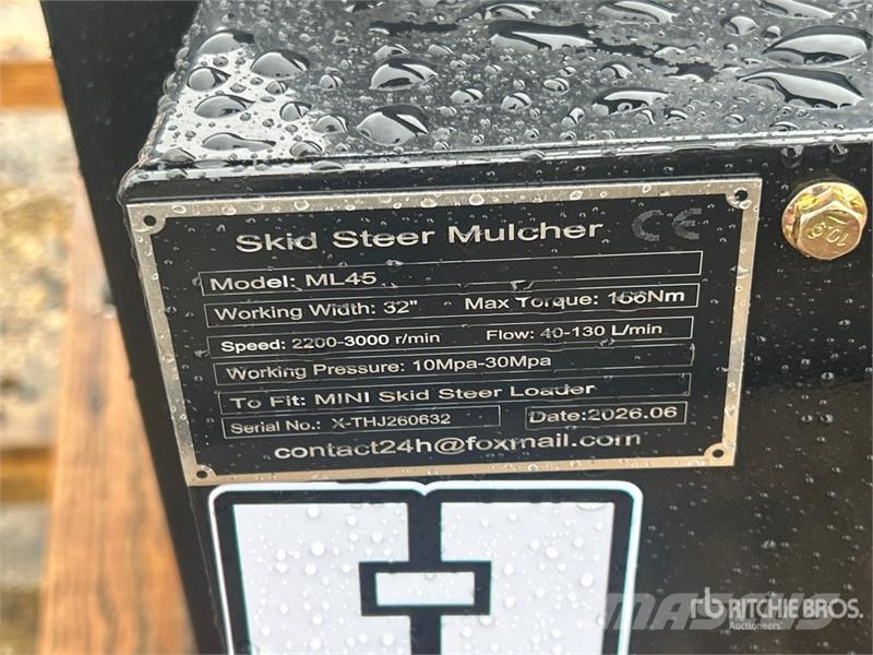 GIYI GY-ML45 32 in Skid Steer Mulcher (Unused) Forestry mulchers