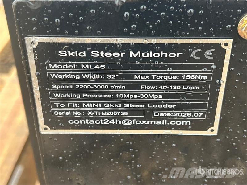GIYI GY-ML45 32 in Skid Steer Mulcher (Unused) Metsamultšerid