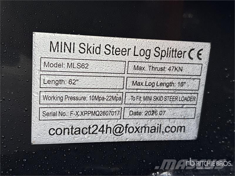 GIYI GY-MLS62 Mini Skid Steer Log Splitter (Unused Holzspalter