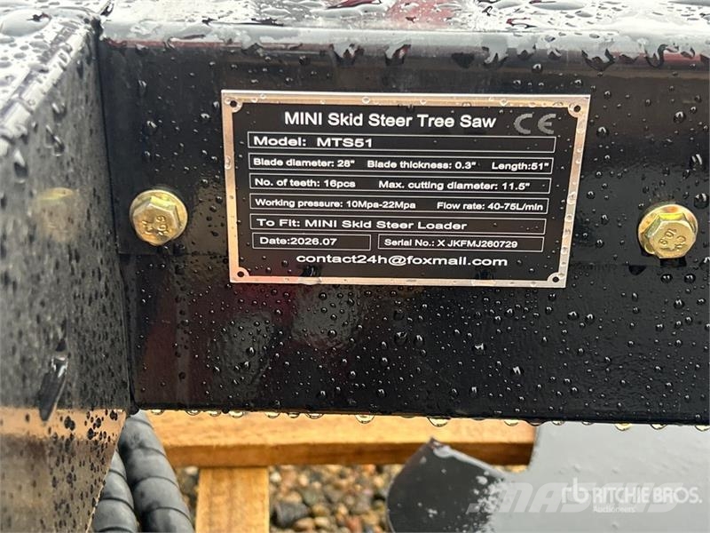 GIYI GY-MTS51 28 in Mini Skid Steer Tree Saw (Unus Компоненты строительной техники
